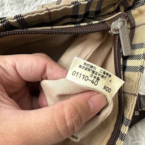 Burberry Blue Label Brown Signature House Check Canvas & Leather Tote Hand Bag - Picture 7 of 10